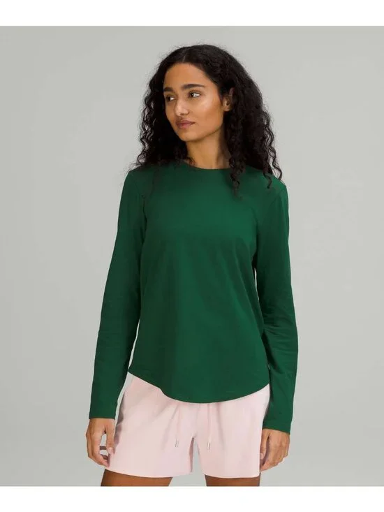 Lululemon Love Everglade Green Long Sleeve Athleisure Shirt Sz 12 - Picture 3 of 7